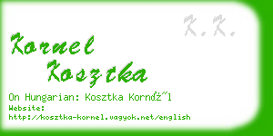 kornel kosztka business card